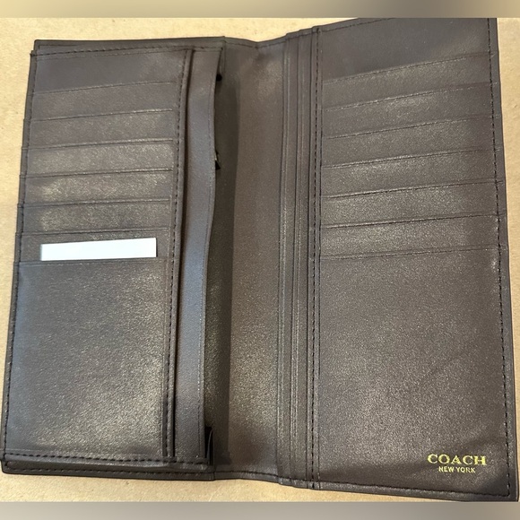 Coach Signature Coated Leather Slim Long Wallet EUC No Callouts Retails $268 - Picture 2 of 2